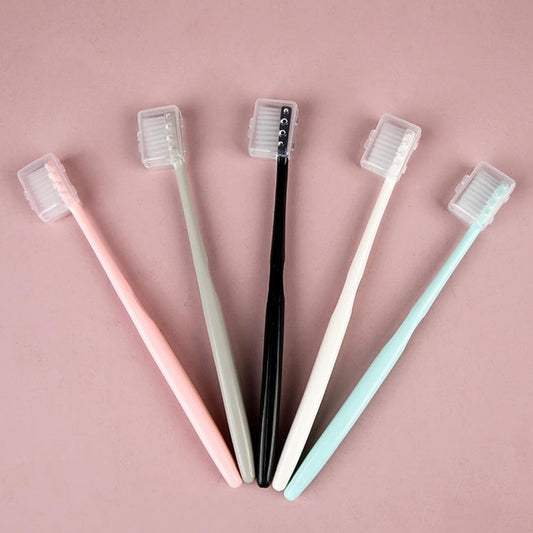 ultra soft bristled toothbrush with cover pack of 10 ergonomic design