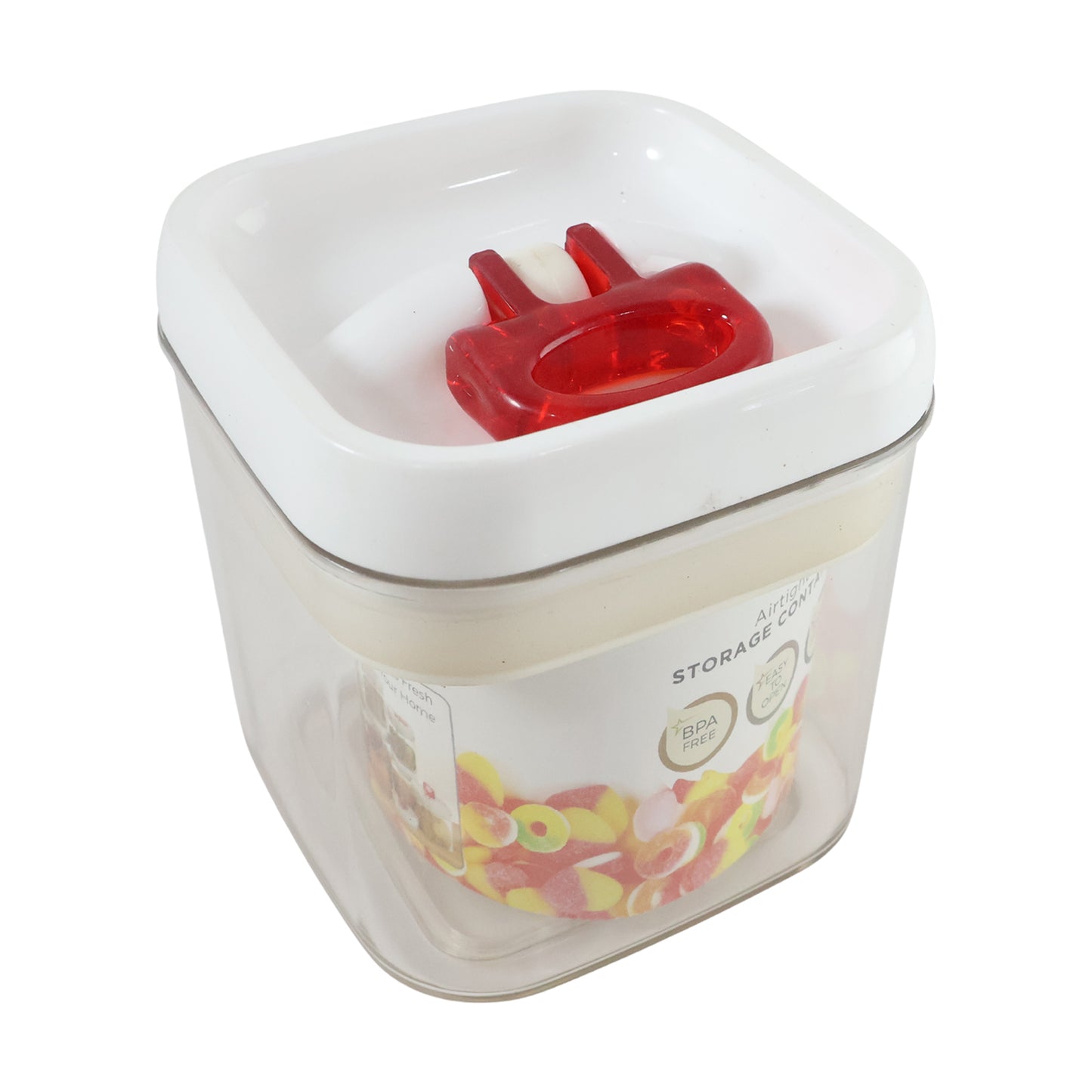 Airtight Storage Container With Red Lid (1 Pc)