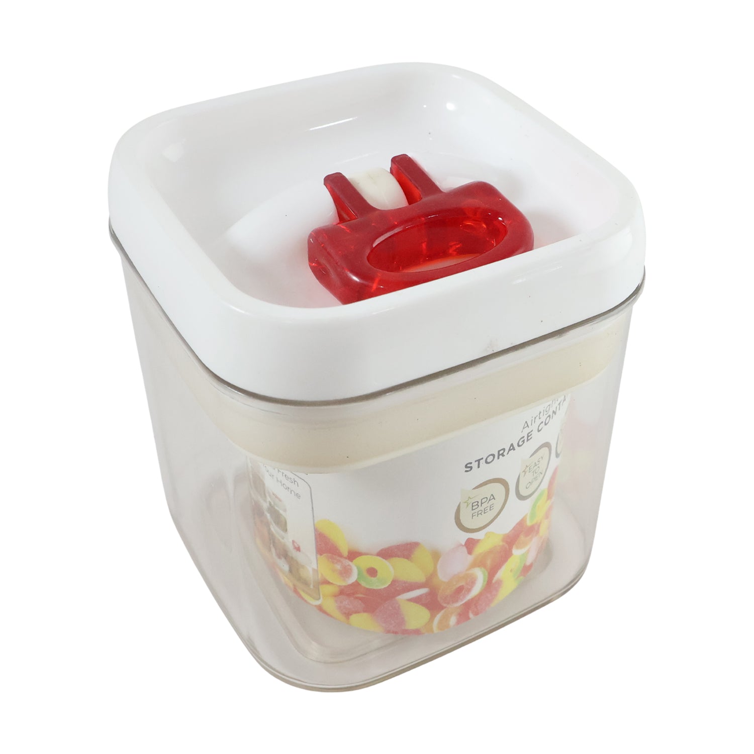 Airtight Storage Container With Red Lid (1 Pc)