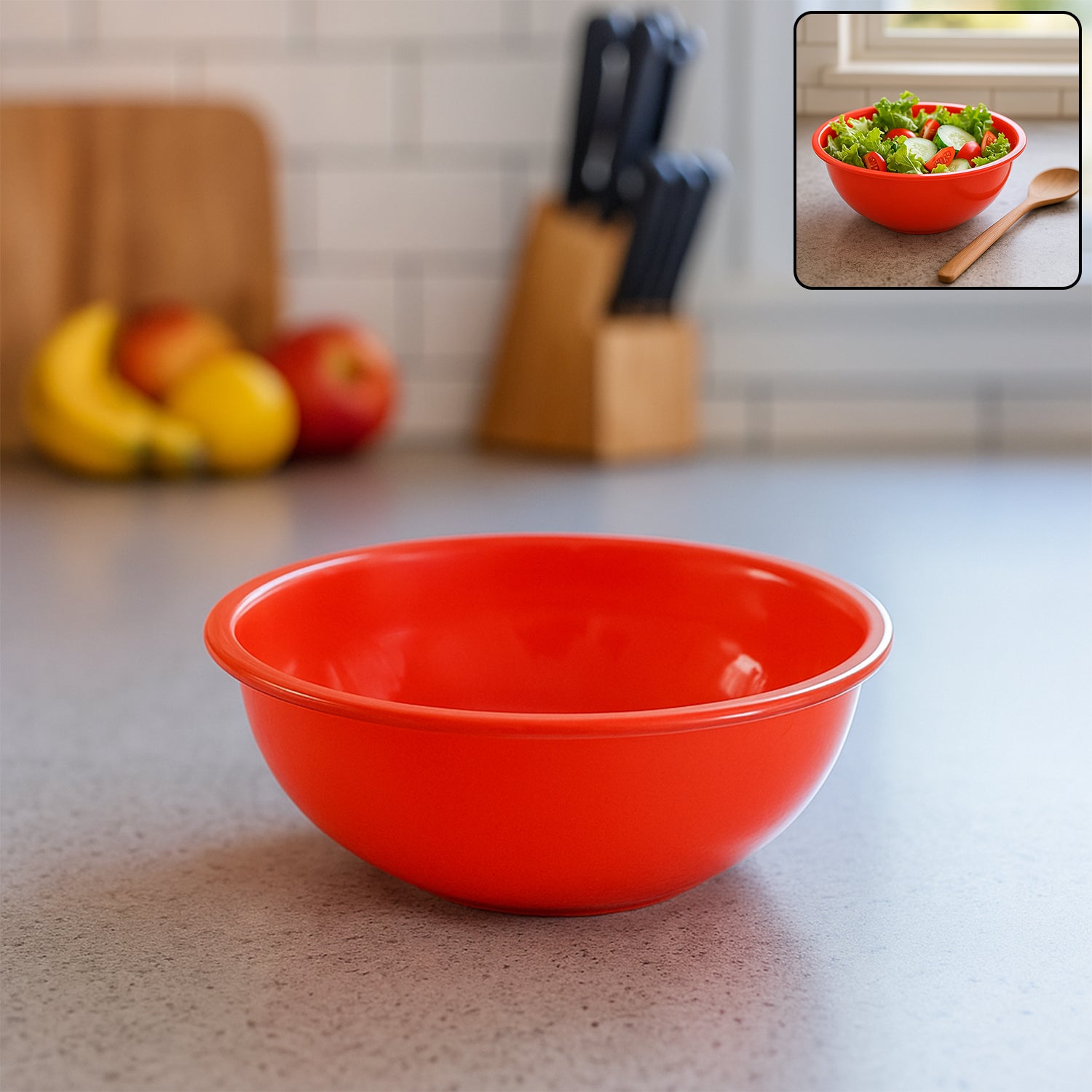 red round deep serving bowl plastic 6 inch