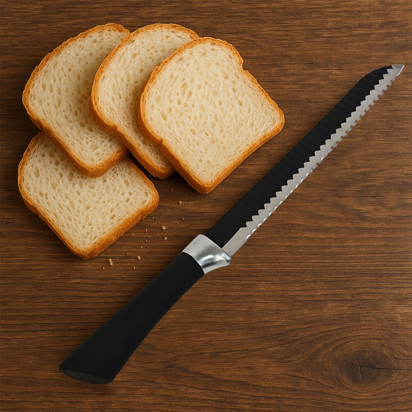 serrated bread knife 32 cm with ergonomic handle