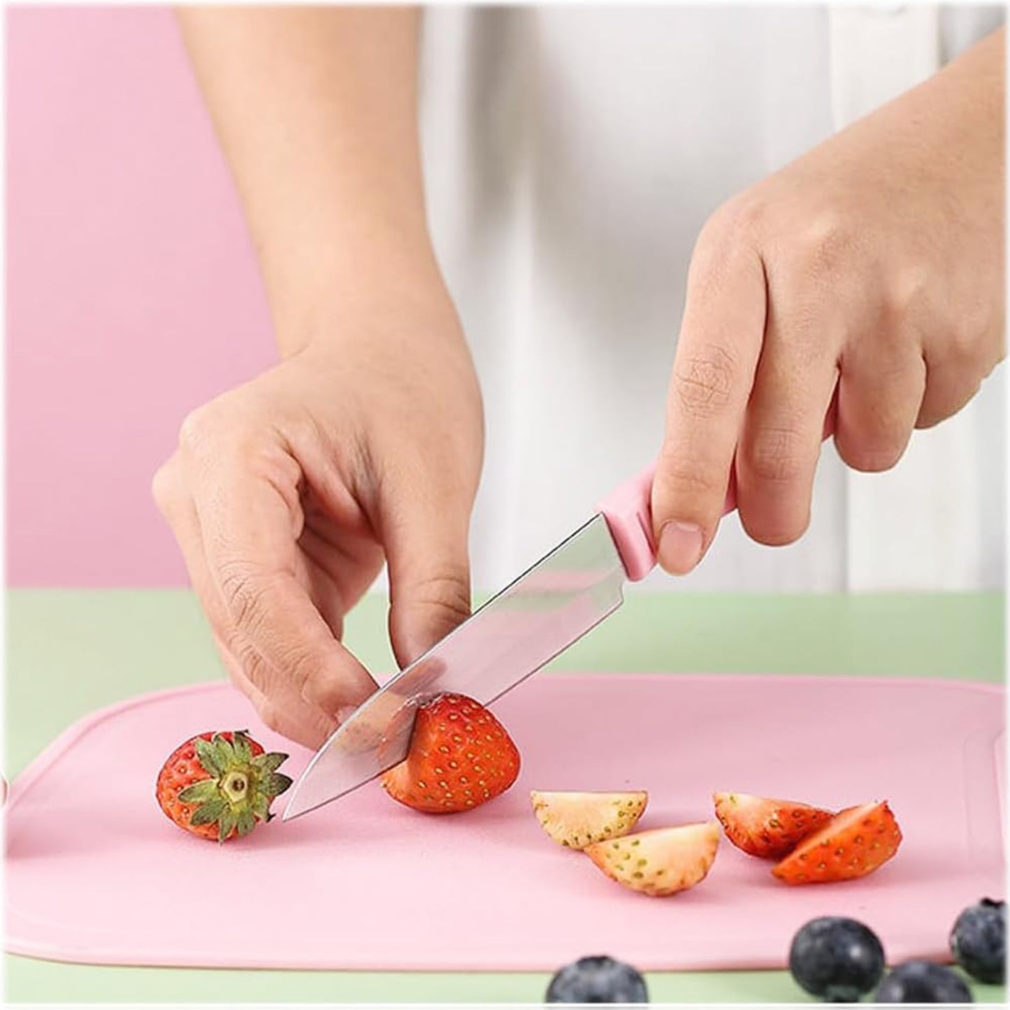 mini travel cutting board set 26 cm with knife peeler scissors plastic