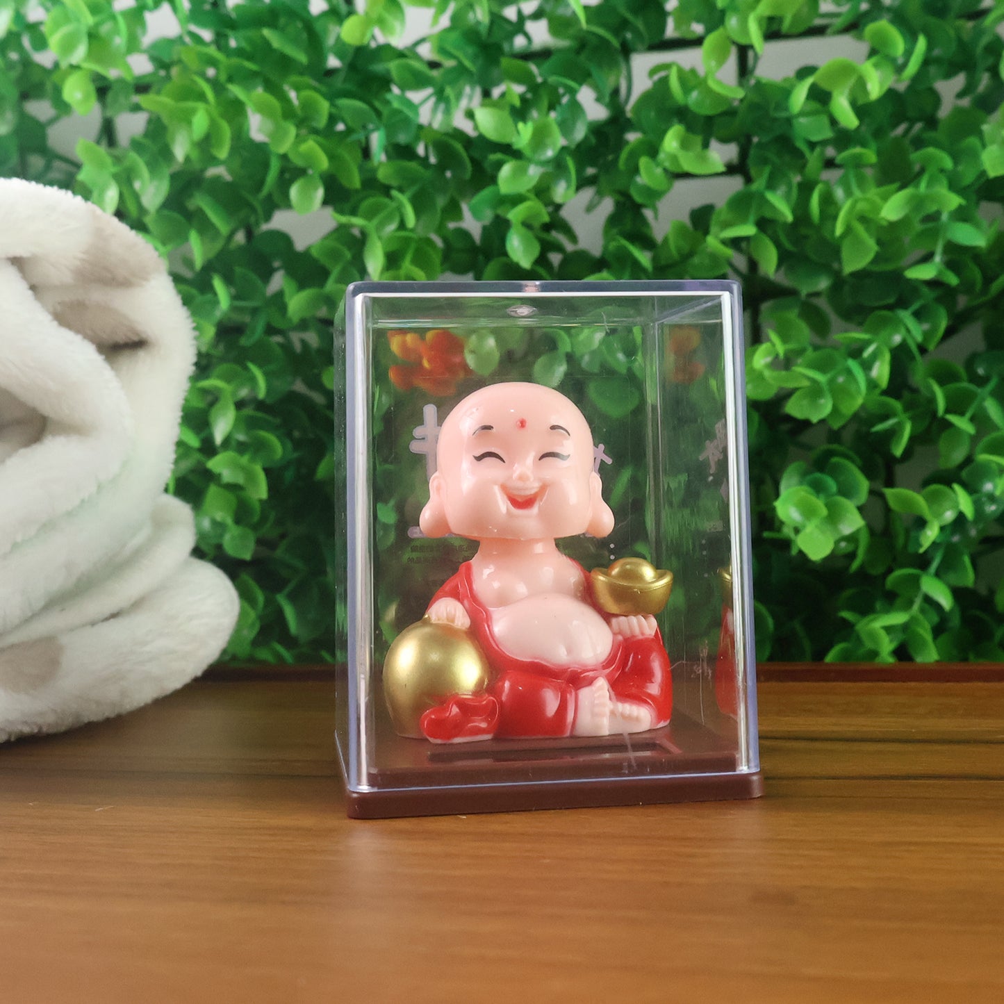 solar powered plastic buddha statue car ornament 15 cm pack of 1