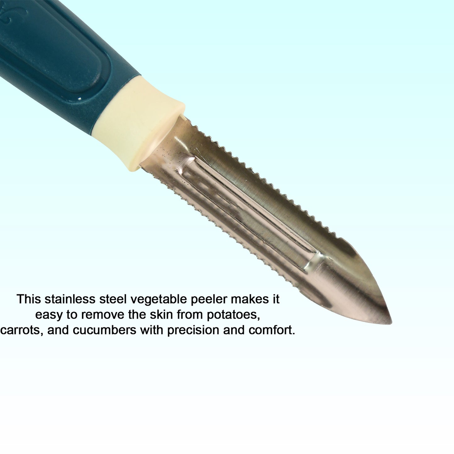 potato peeler with stainless steel blade ergonomic handle 26 cm