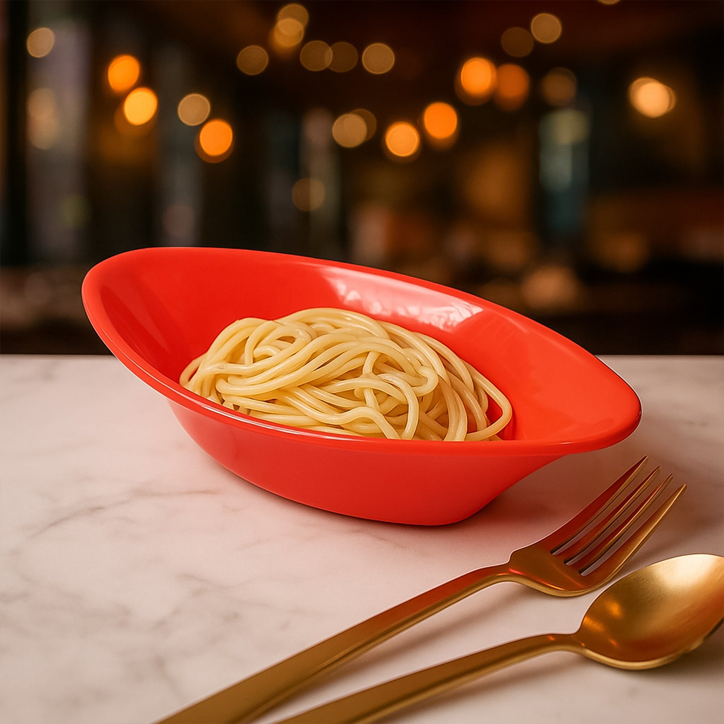 serving bowl 22 cm plastic red oval deep pack of 1