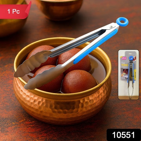 chef serving tong 27 cm stainless steel with silicone grip