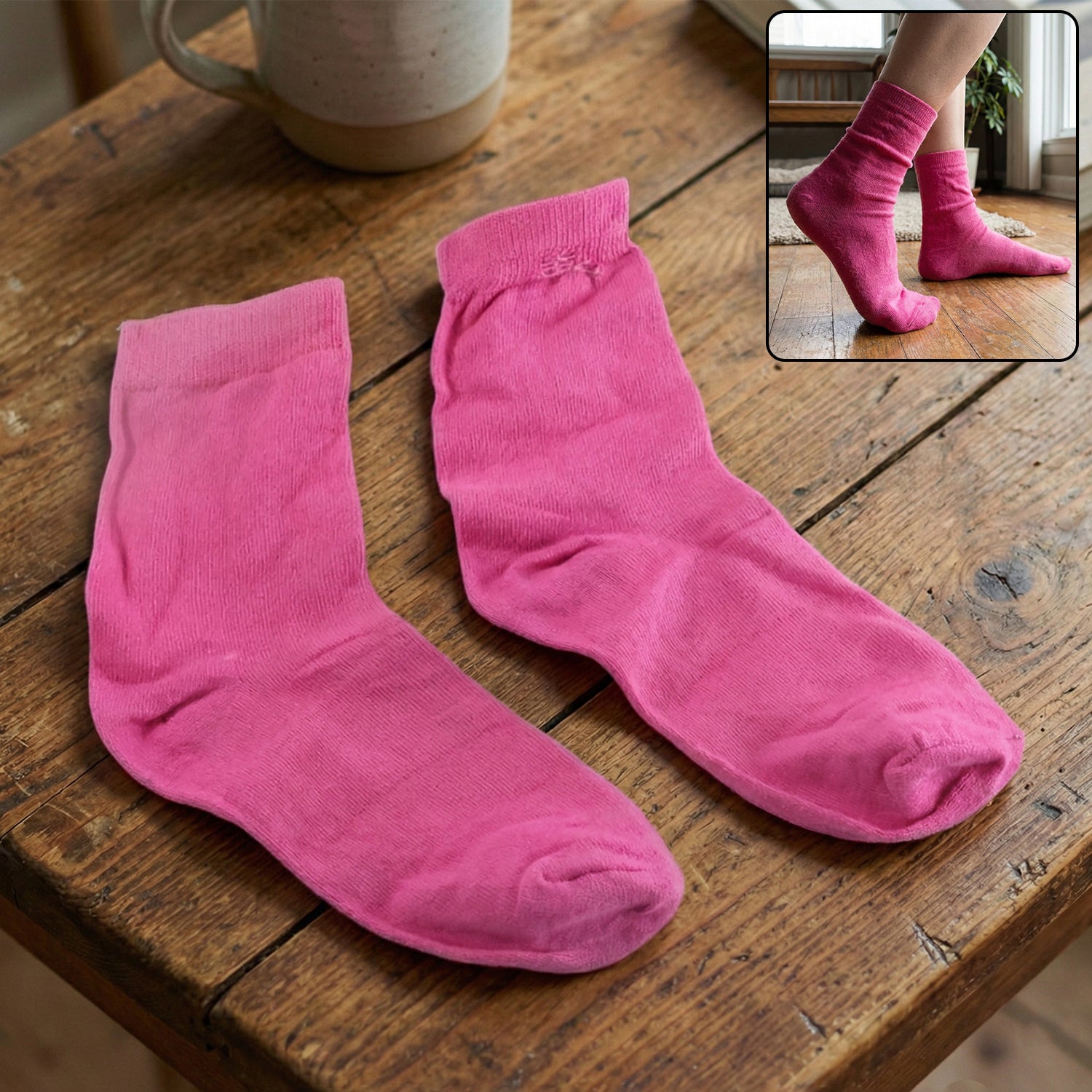 soft cotton pink socks for women pack of 1