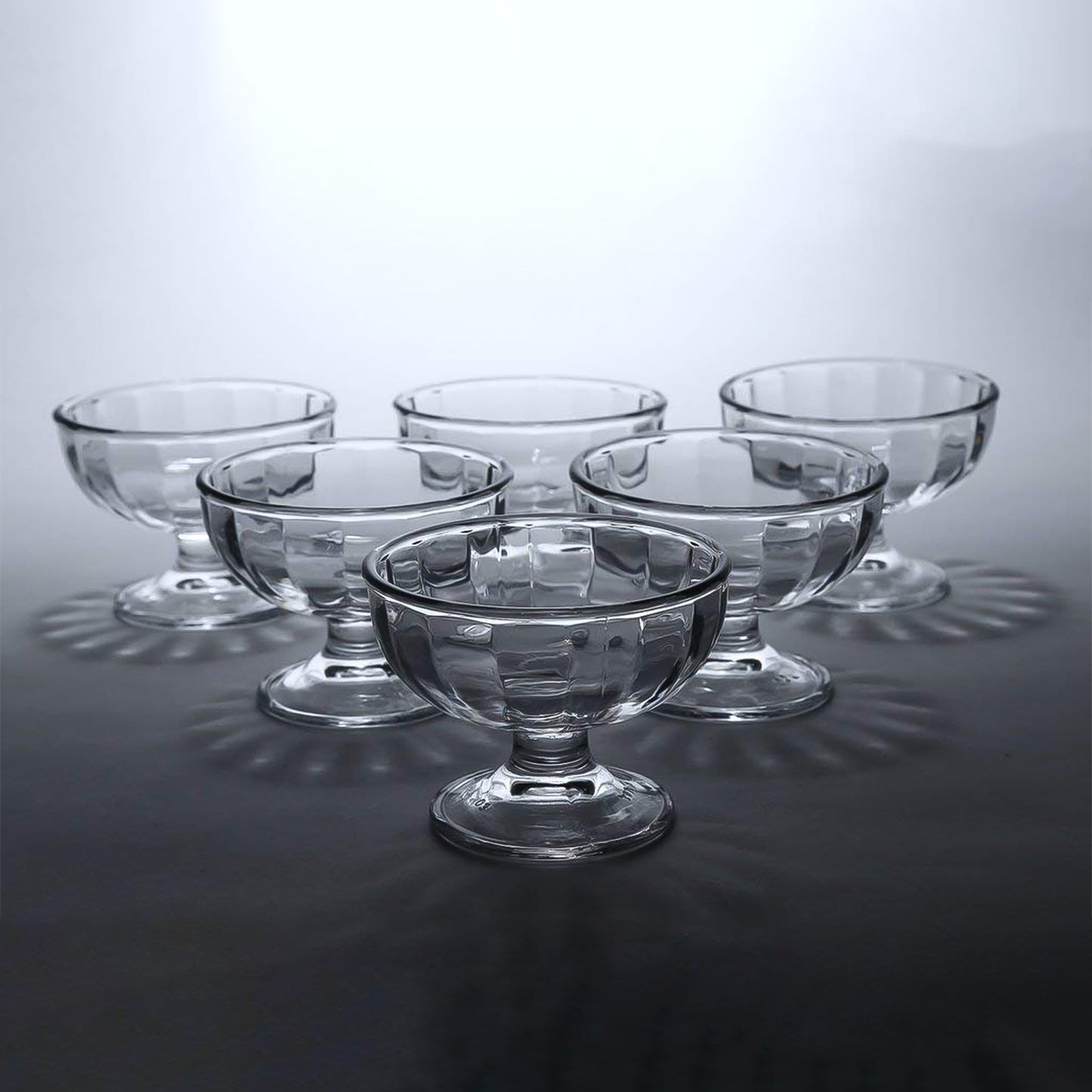 Premium Glass Ice Cream Dessert Bowl 6 Pc Set