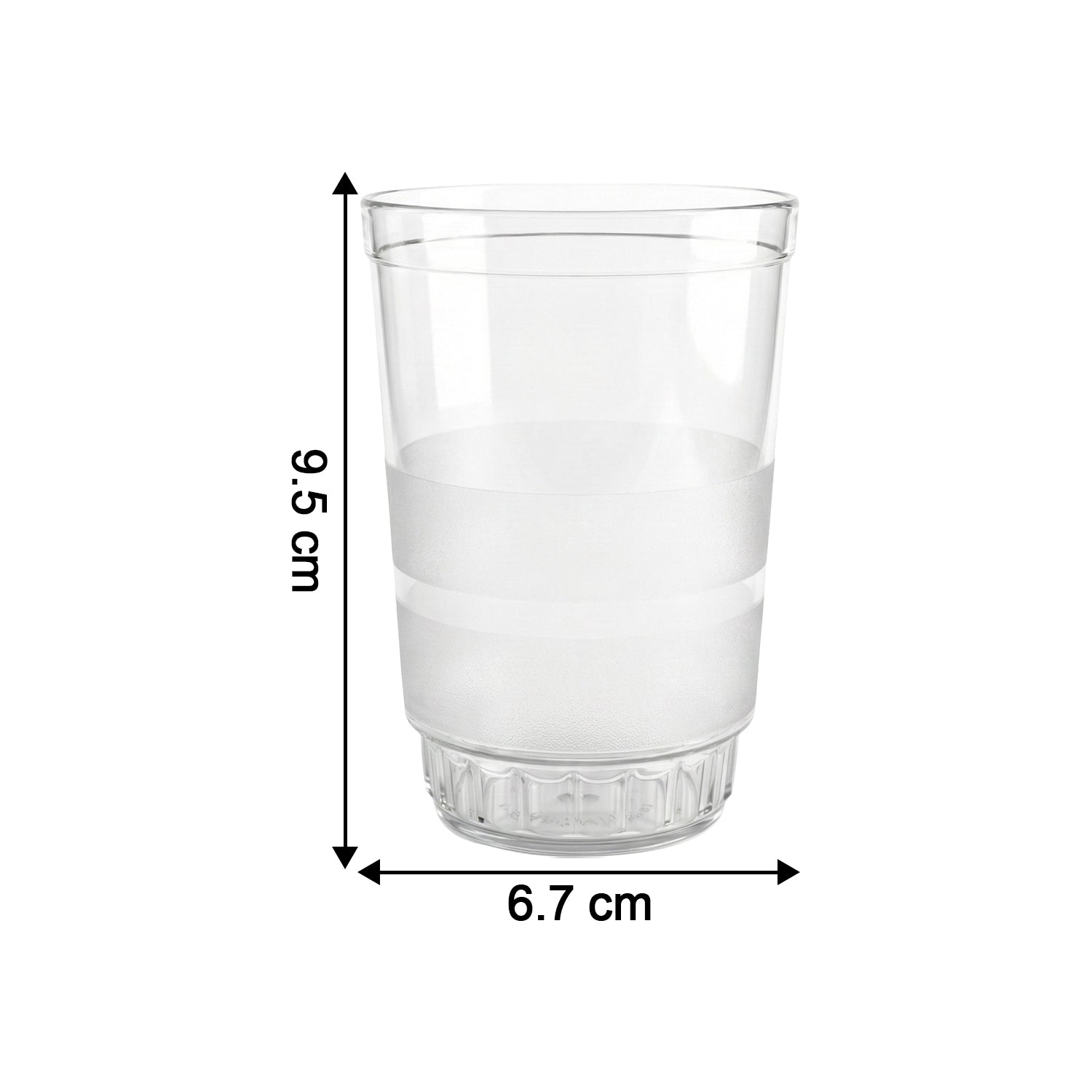 Transparent Janta Drinking Glass Set (300ml 6 Pc Set)