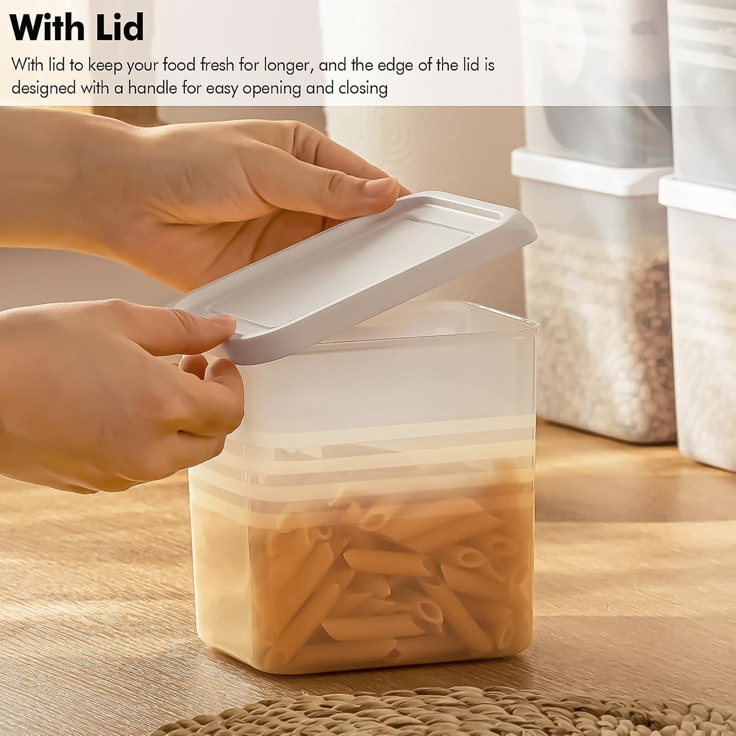plastic food storage container set 6 pcs with airtight lids