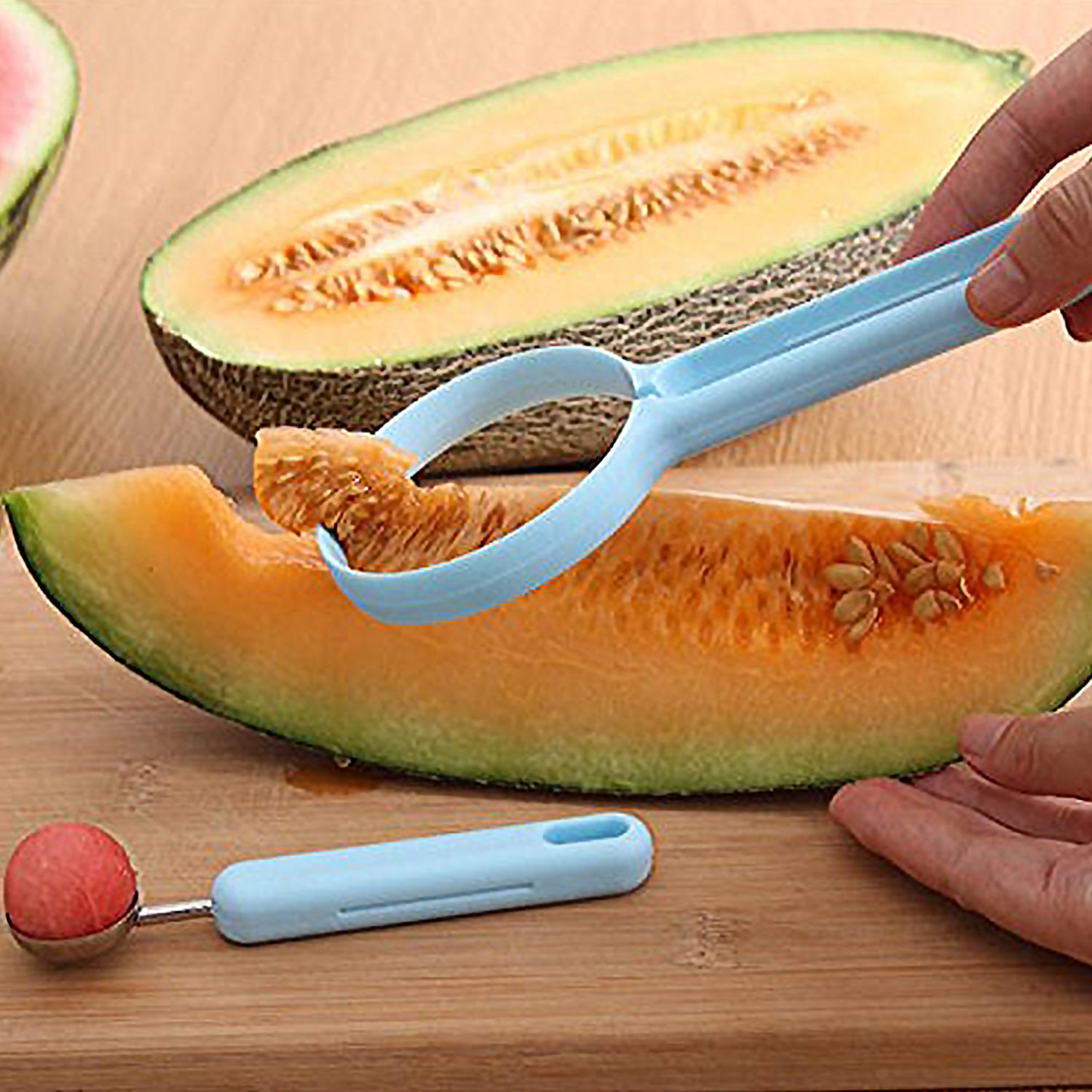 2 in 1 kitchen tool 19 cm for fruit peeling and balling