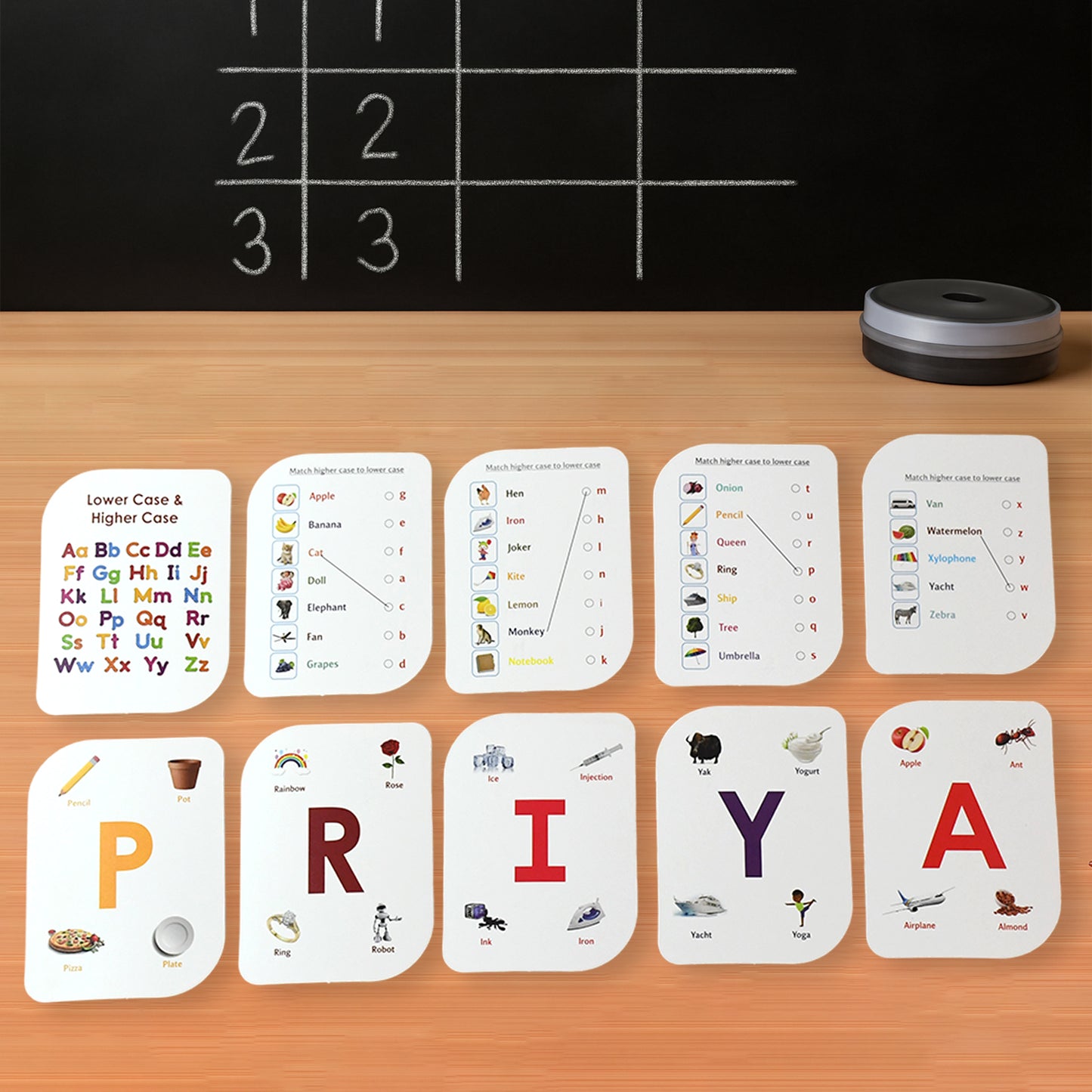 alphabet flash cards 13x10 cm laminated paperboard pack of 32