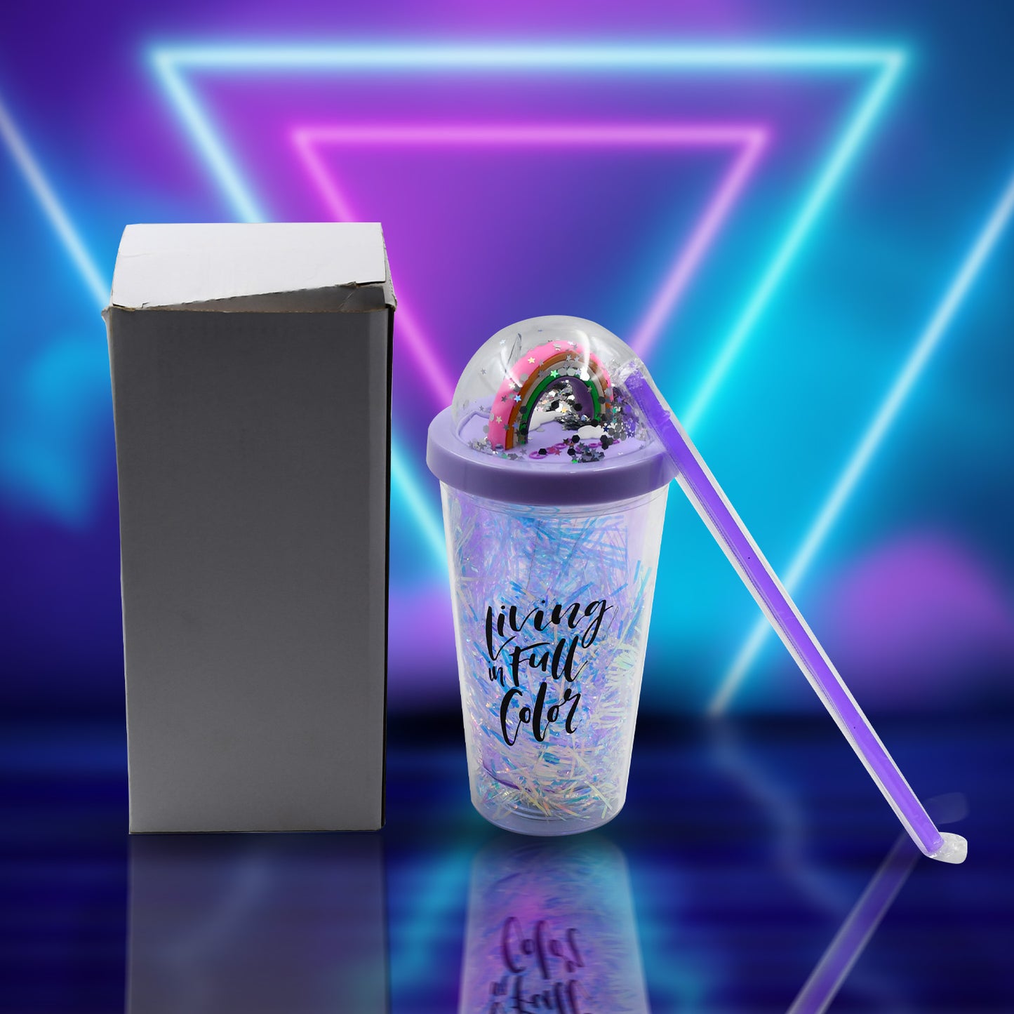 6883 Sipper Bottle With Straw Led Glow Light  For Kidstumbler With Strawvacuum Flasksipper Plastic Tumblersipper Bottle With Straw (Pack Of 1)