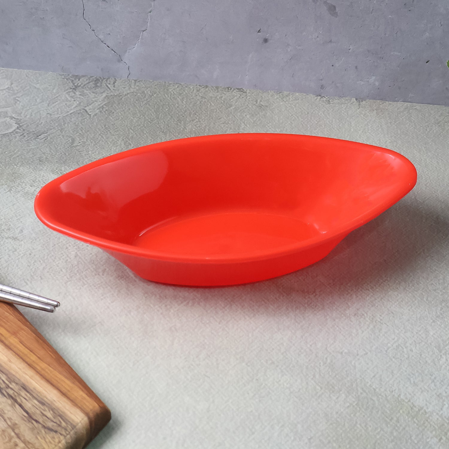 serving bowl 22 cm plastic red oval deep pack of 1