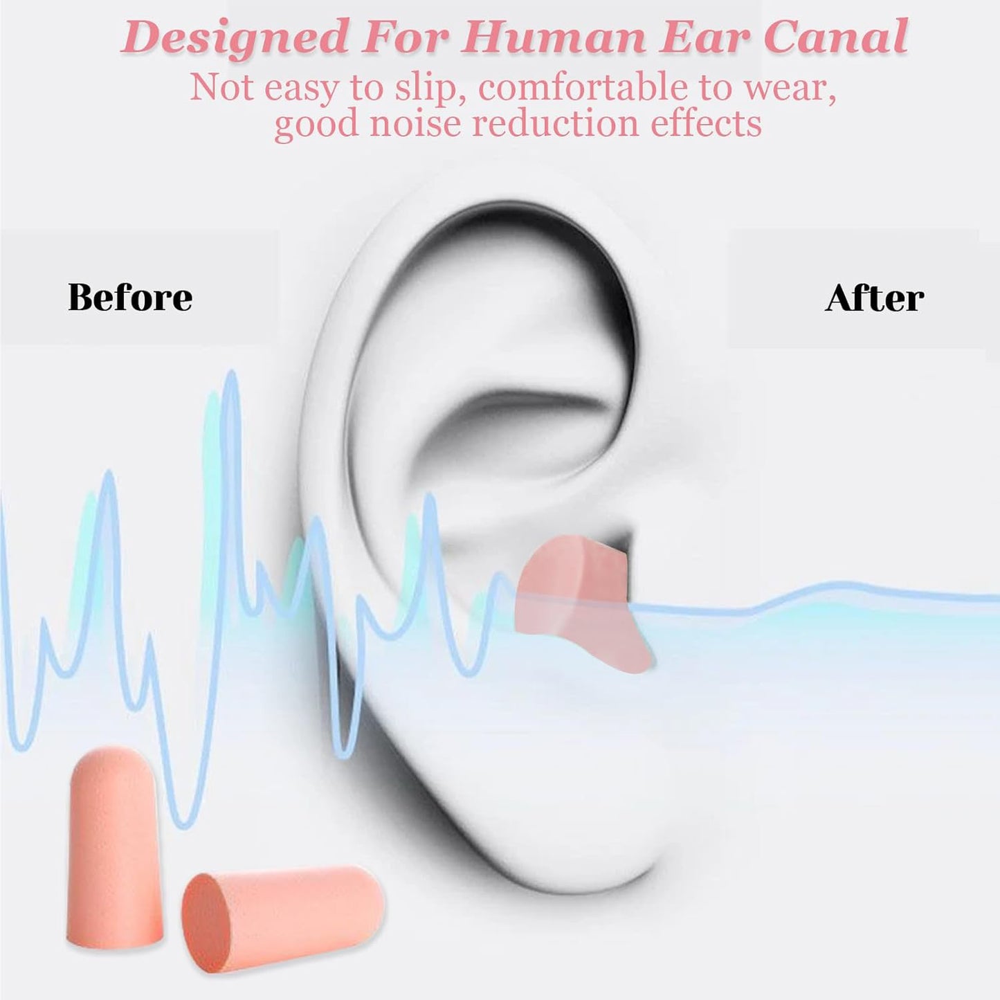 soft polyurethane foam ear plugs with portable storage box pack of 5 pairs