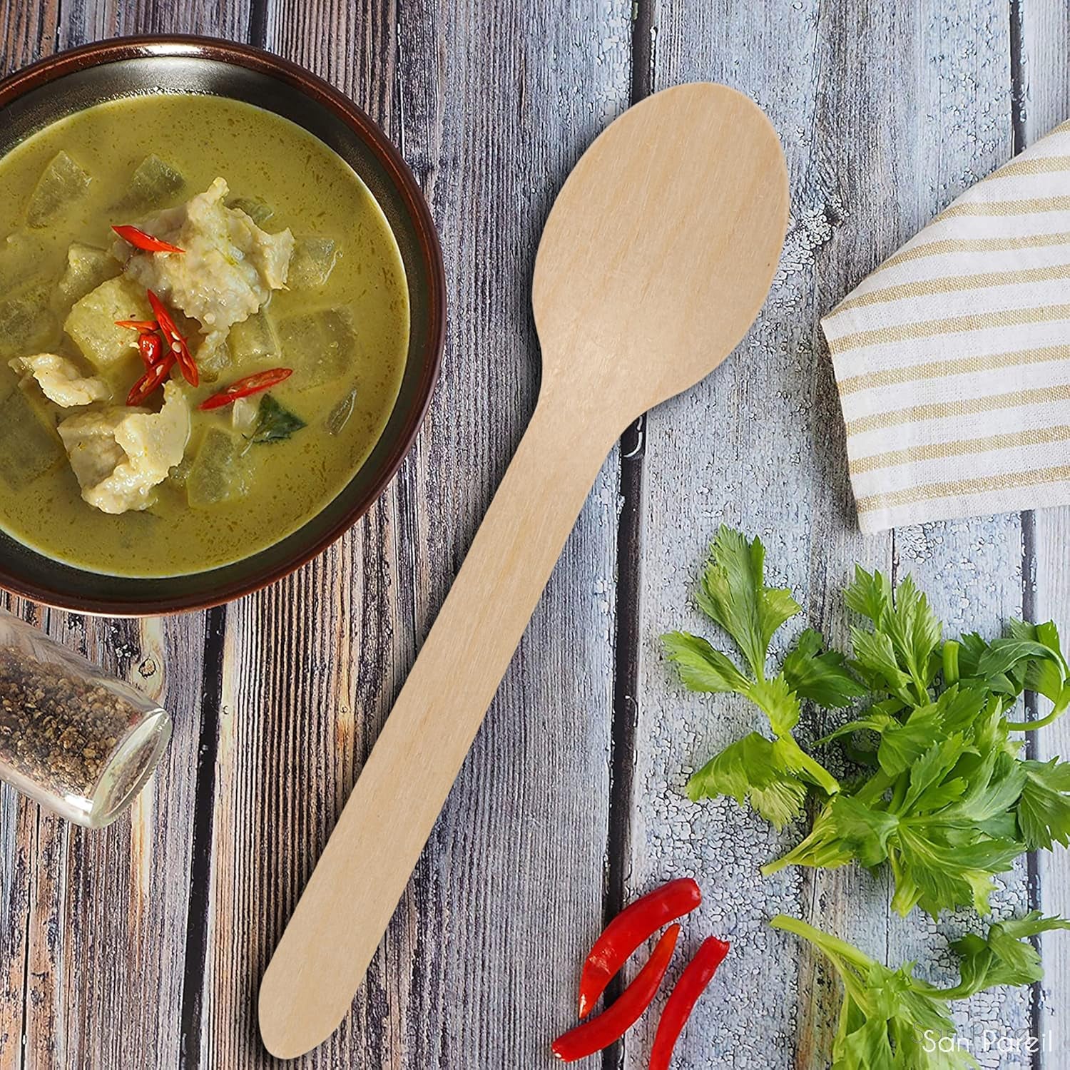 wooden tea spoon 110mm pack of 30