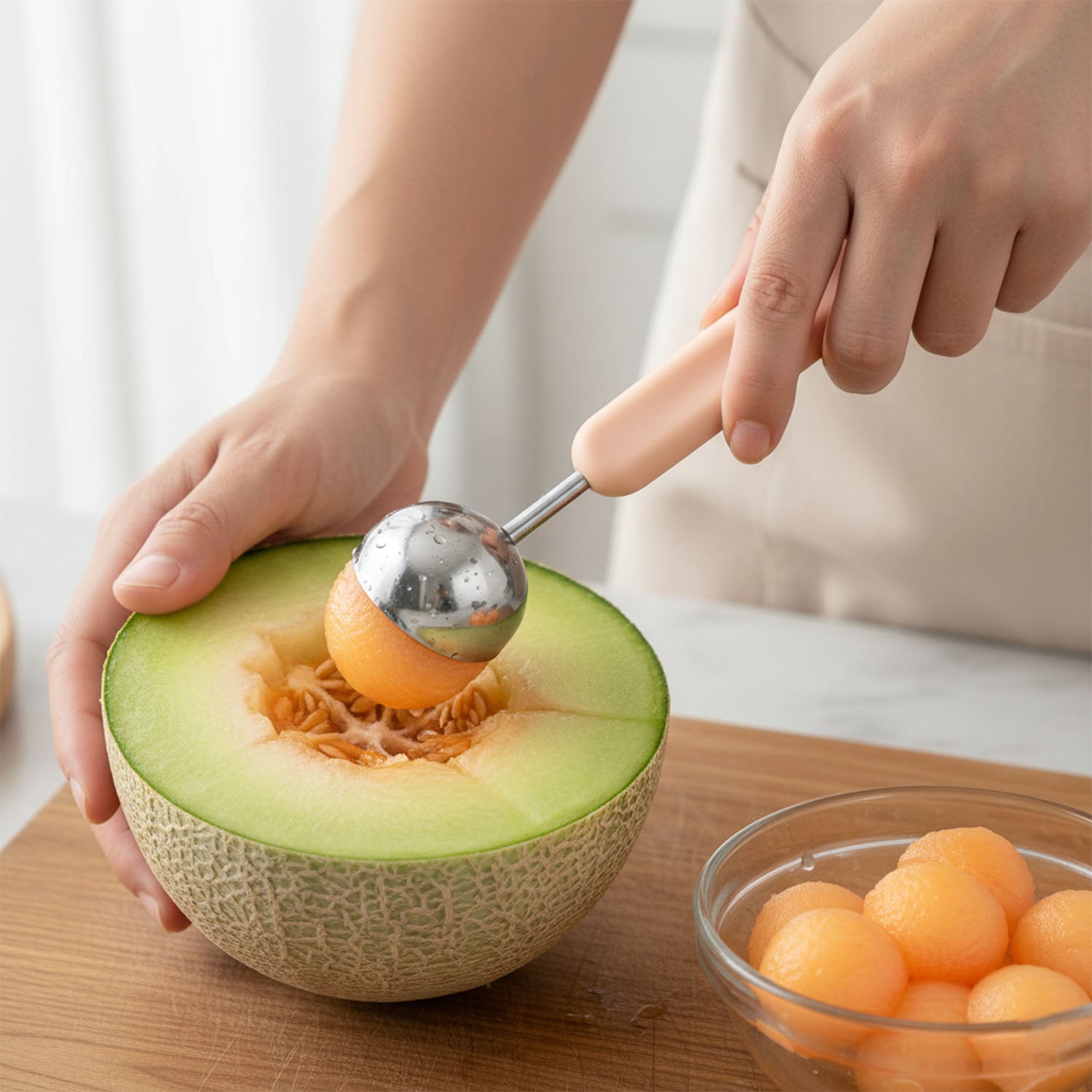 2 In 1 Fruit Scooper And Cutter Tool (1 Pc)