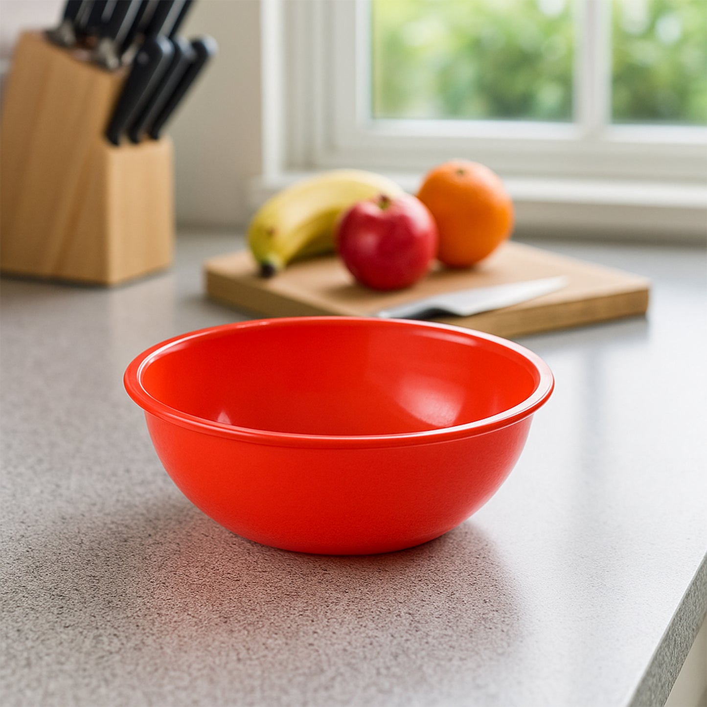 red round deep serving bowl plastic 6 inch