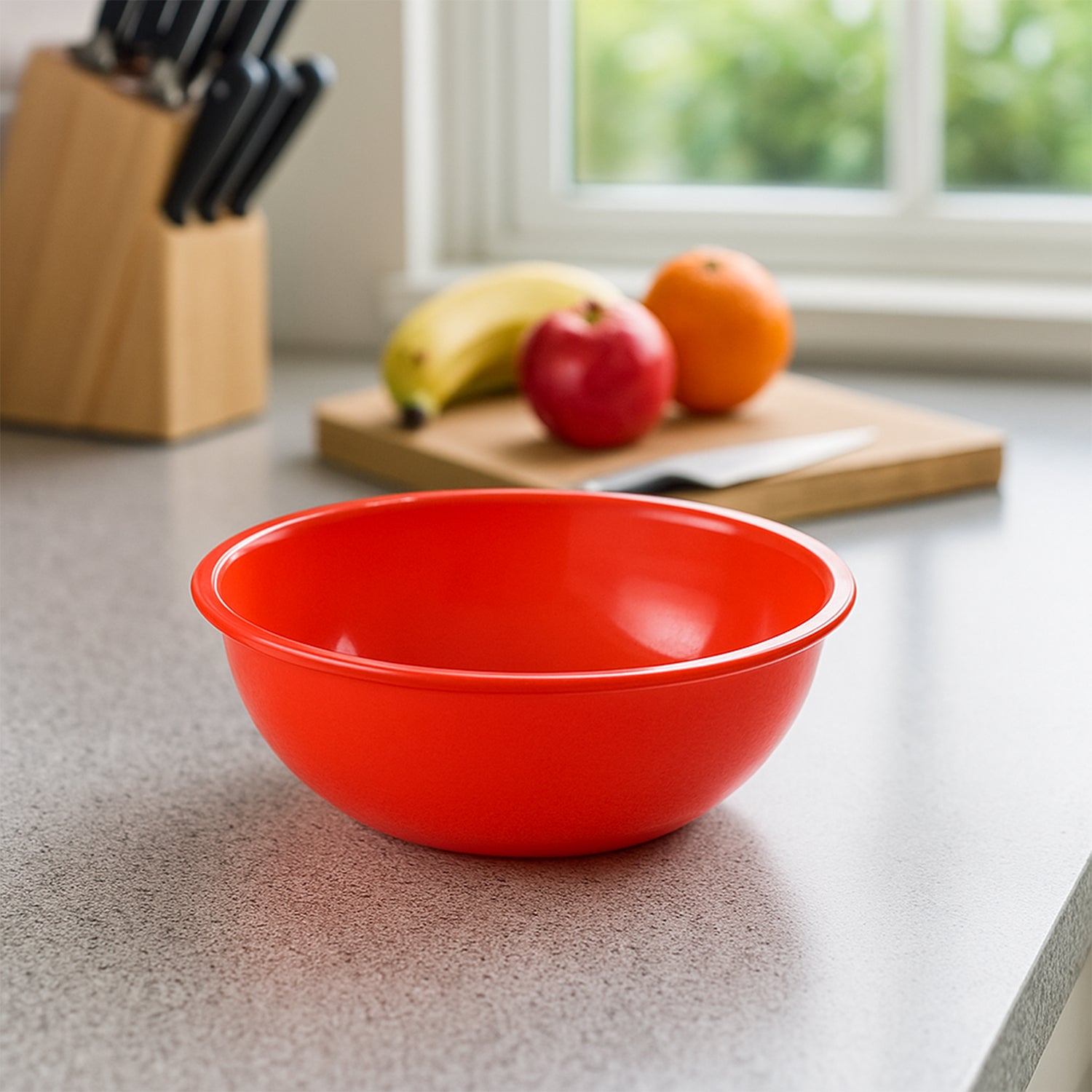 red round deep serving bowl plastic 6 inch