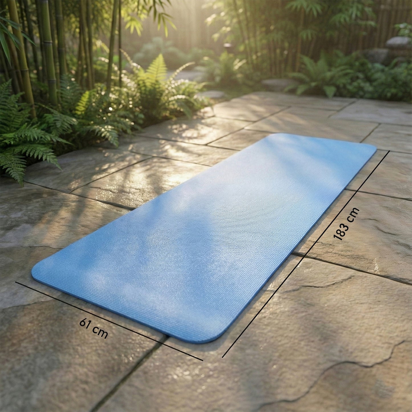 blue eva foam non-slip yoga mat 183x61 cm pack of 1