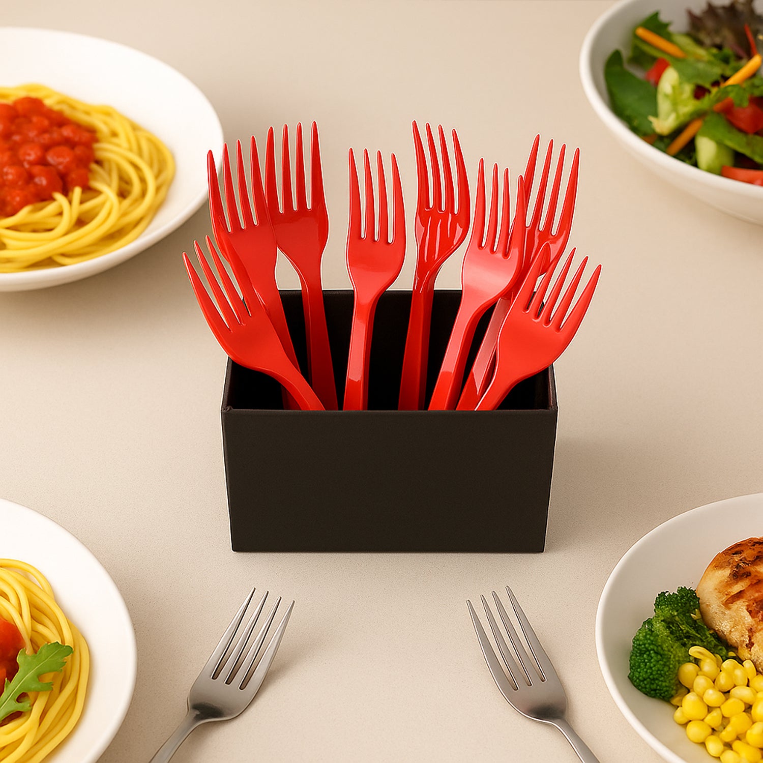disposable plastic forks pack of 8 for dining