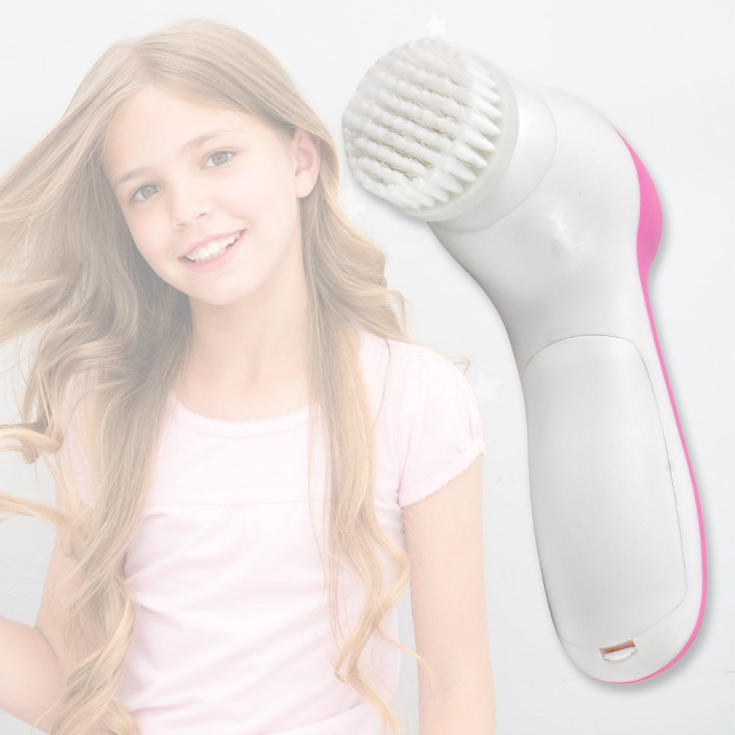 soft brush facial beauty face massager with 2 aa battery pack of 1