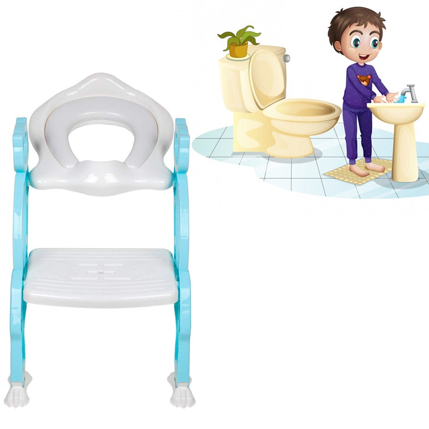 pp plastic potty training toilet seat with step stool ladder for kids pack of 1