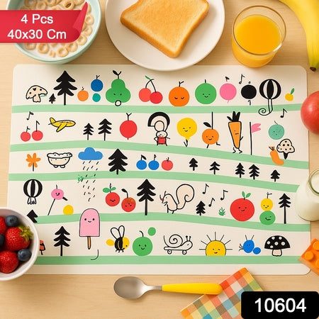 colorful cartoon printed dining table placemats 40x30 cm for kids