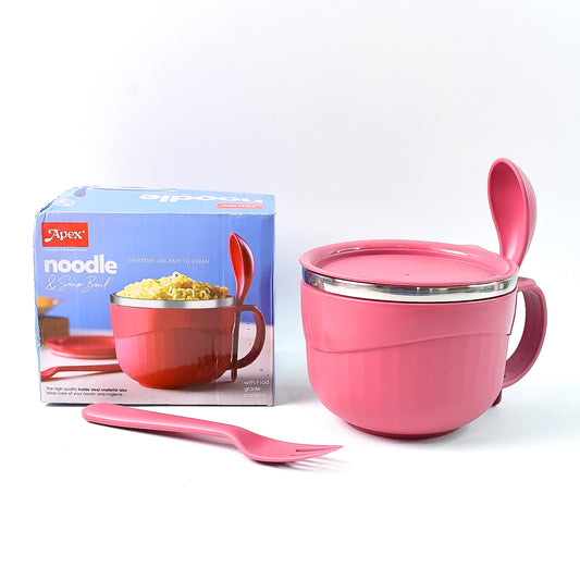 multipurpose noodle bowl 700 ml with handle lid and fork