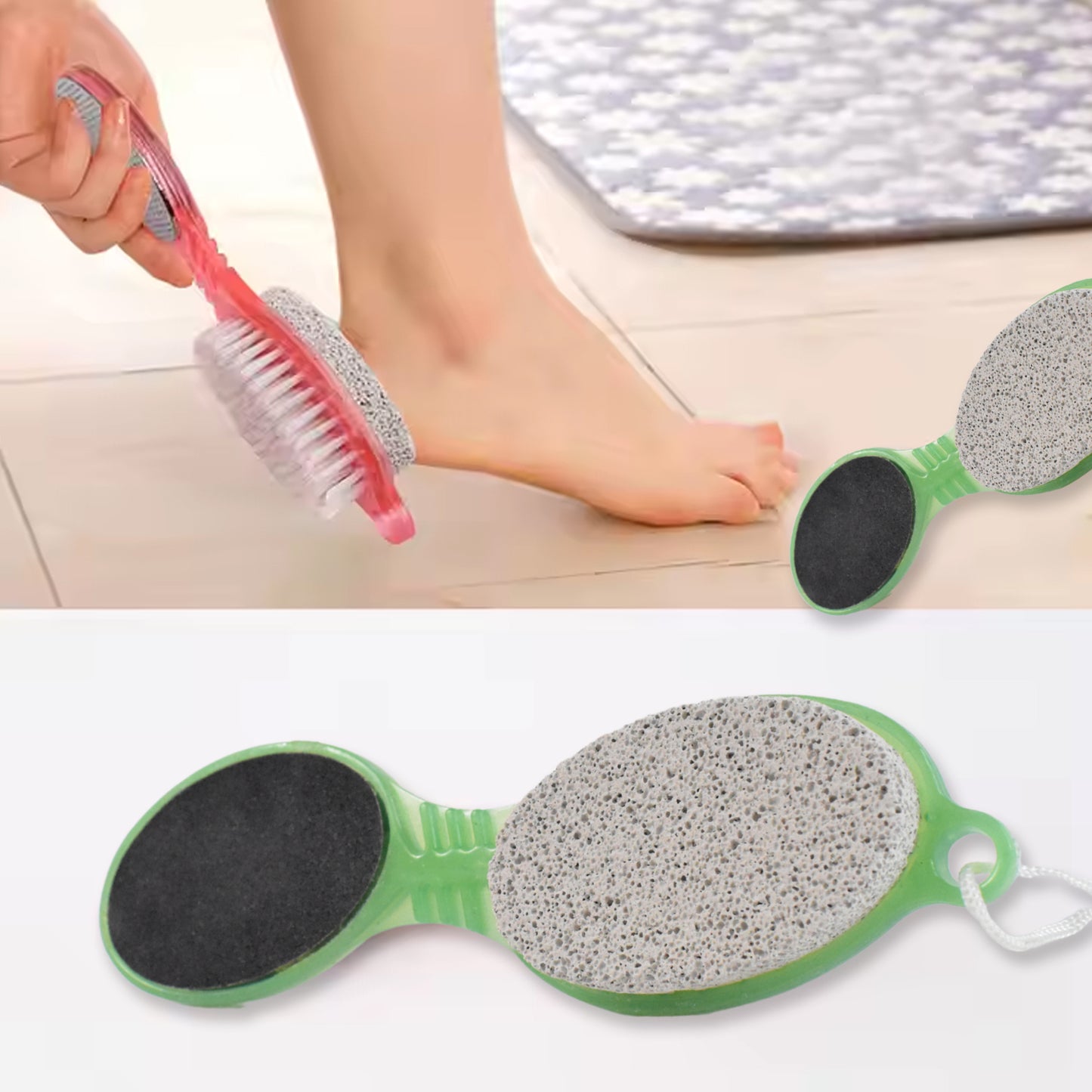 durable 5-in-1 pedicure tool foot scrubber brush file nail cutter pack of 1