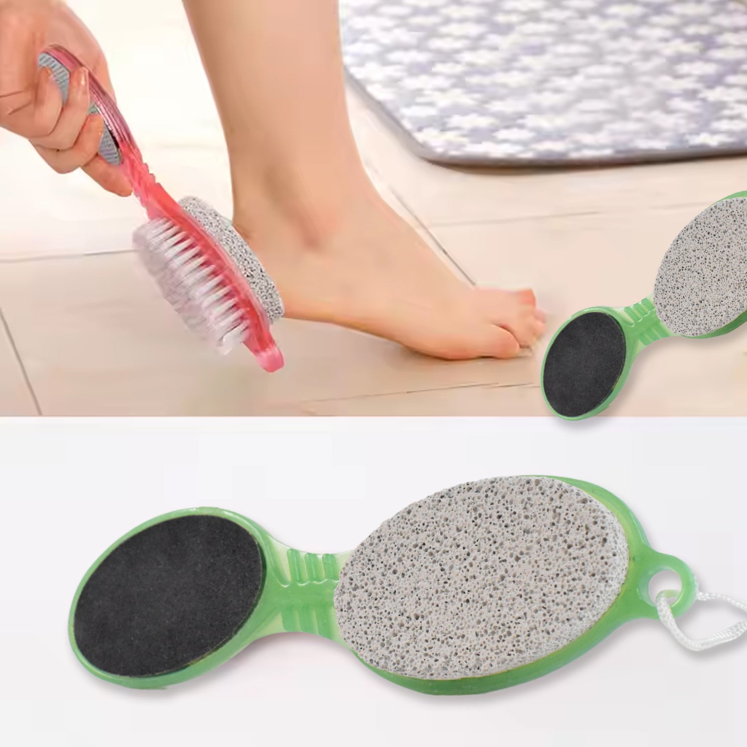 durable 5-in-1 pedicure tool foot scrubber brush file nail cutter pack of 1