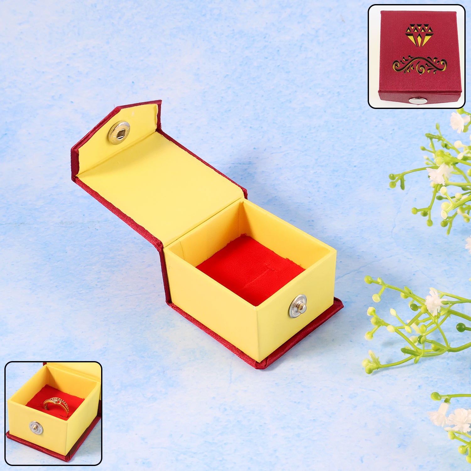 Premium Elegant Ring Gift Box With Soft Velvet Cushion