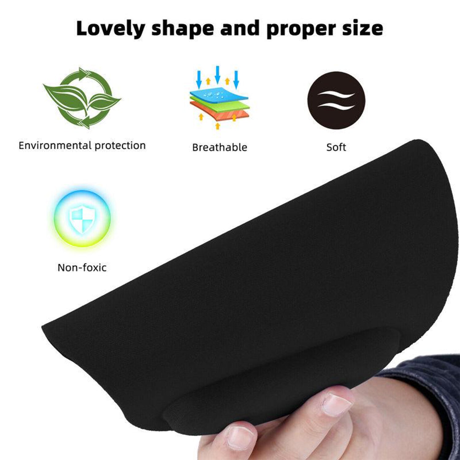 soft material wrist mouse pad 24x20x2 cm pack of 1