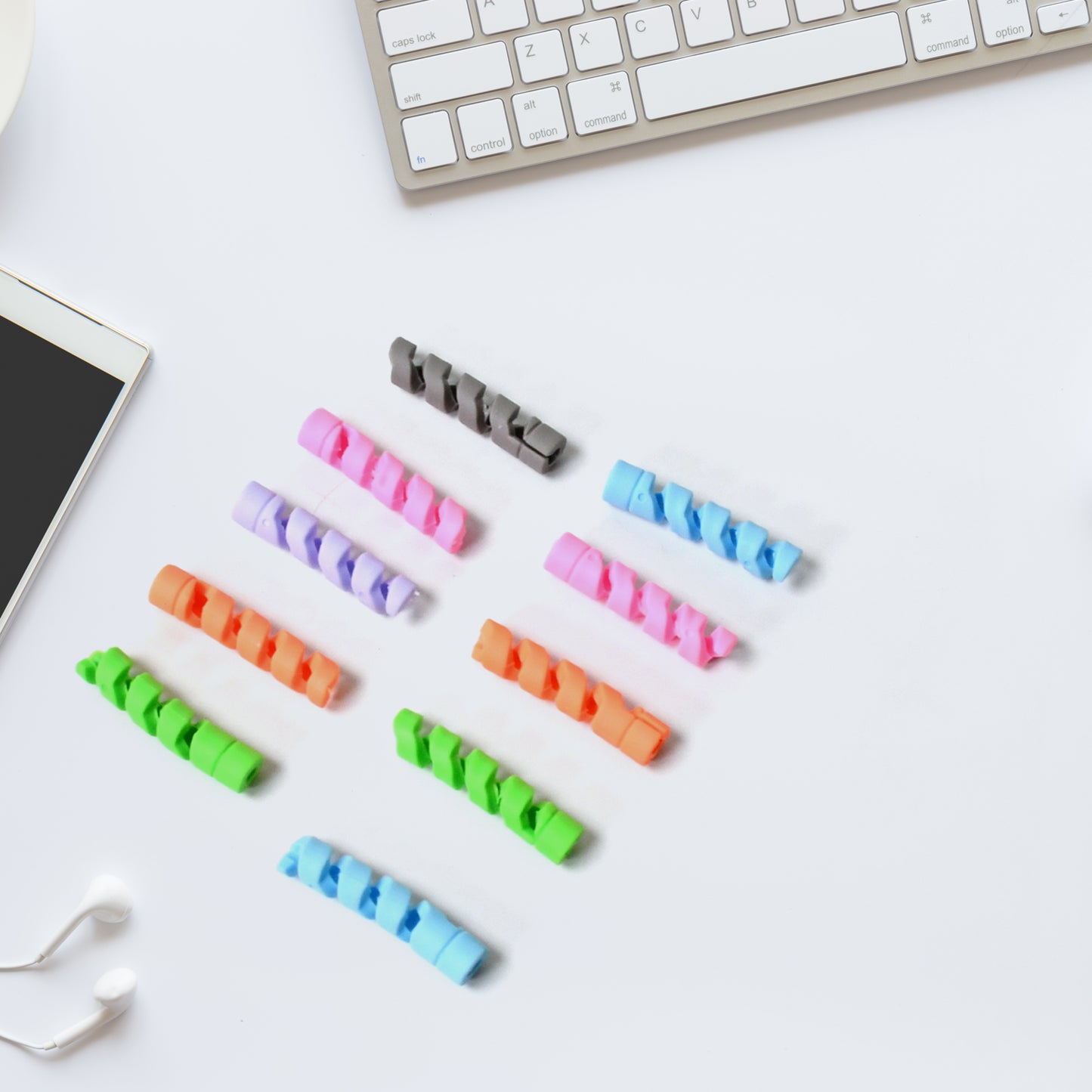 silicone spiral cable protector for charging cords pack of 10