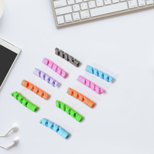 silicone spiral cable protector for charging cords pack of 10