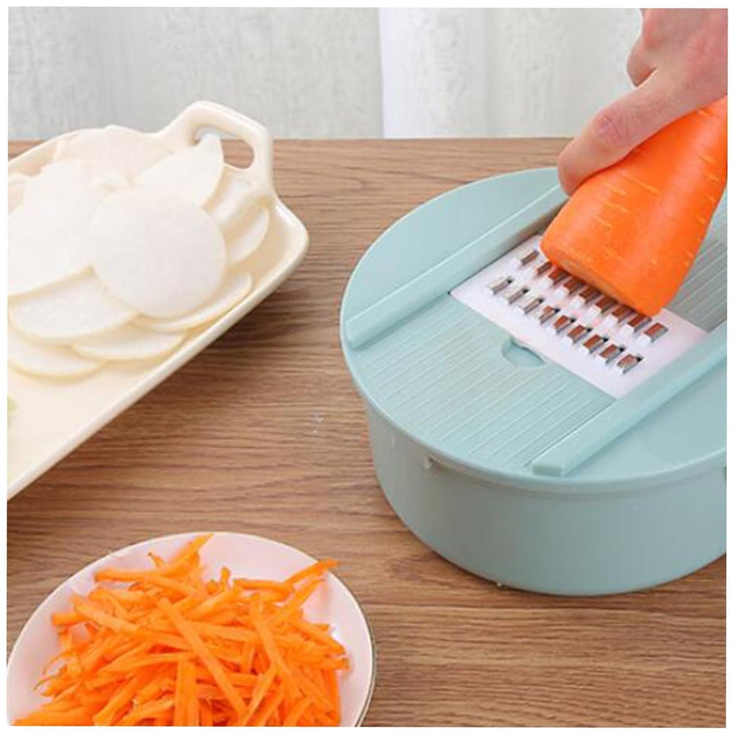 vegetable slicer set 26 cm plastic steel kitchen prep