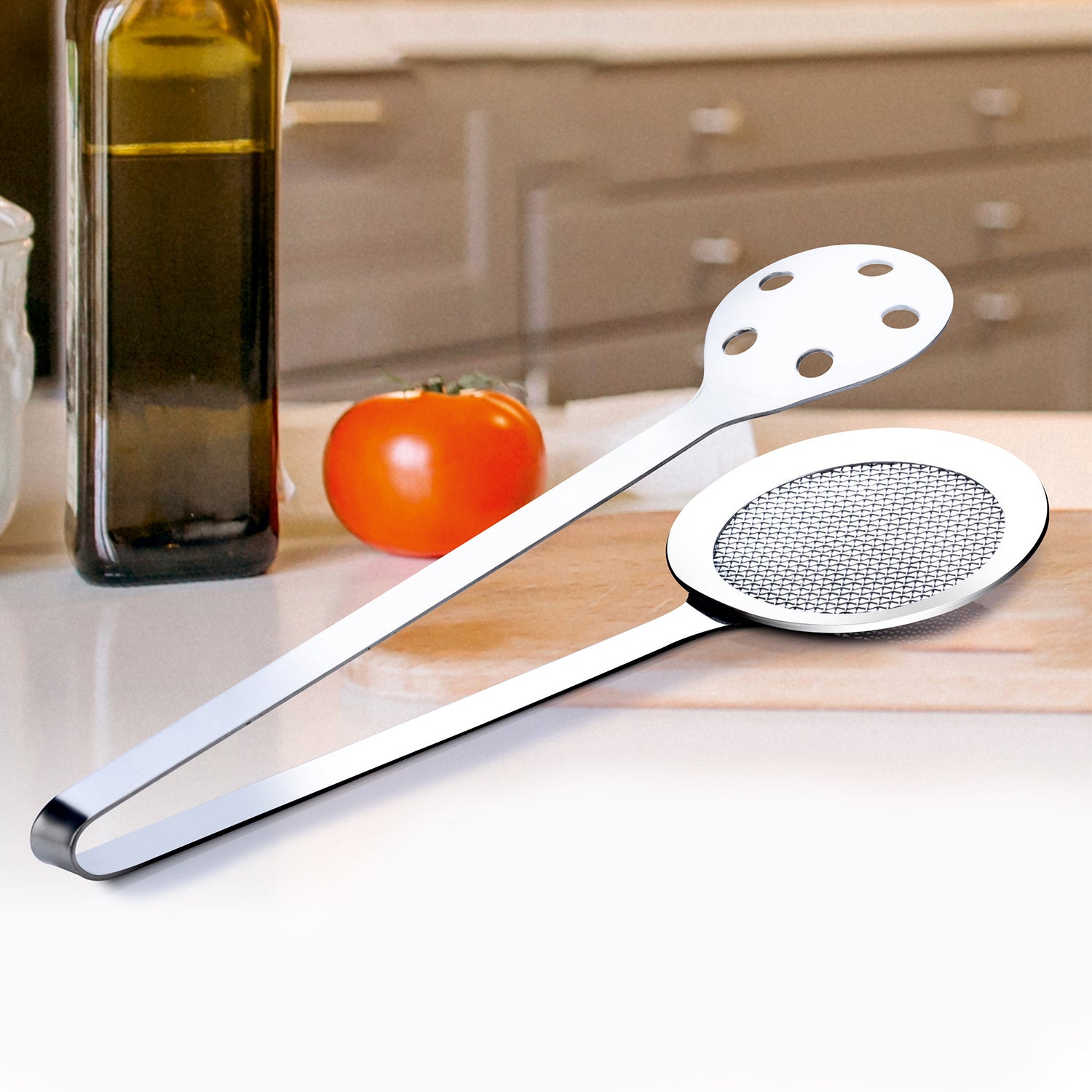 stainless steel skimmer serving tong 32 cm kitchen tool