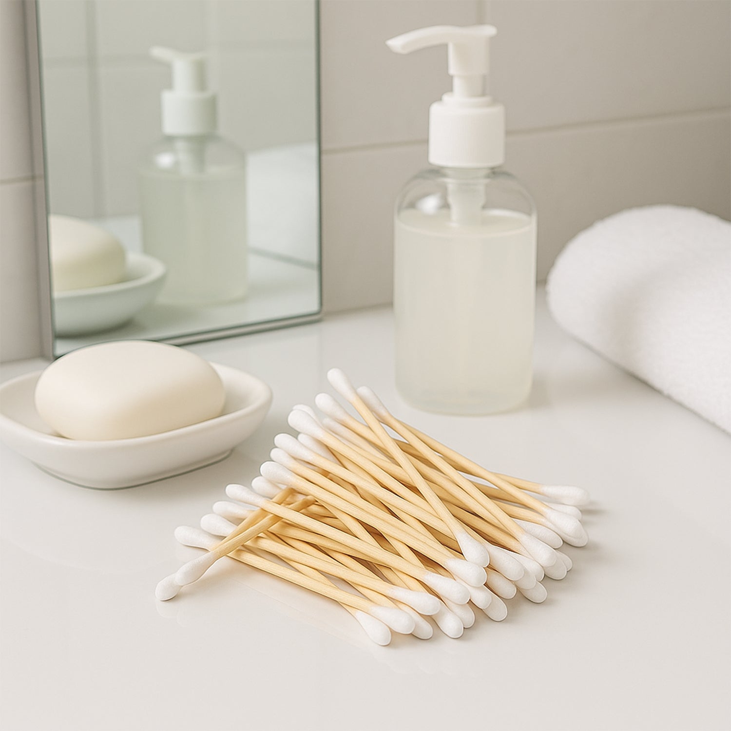 wooden cotton ear buds biodegradable 7 cm length pack of 100