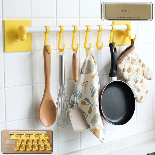 multipurpose kitchen hanging rack with adhesive mount pack of 2