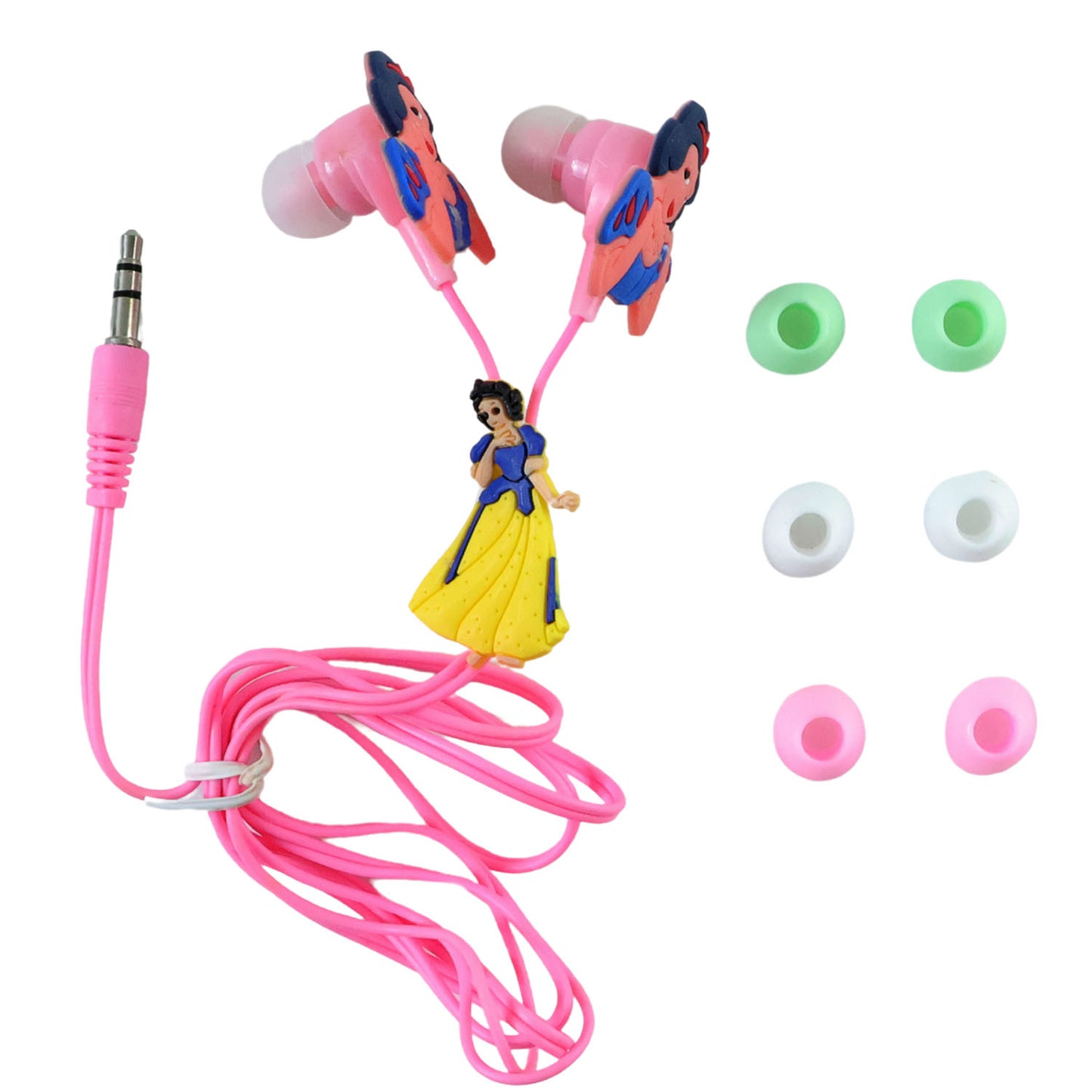 silicone wired in-ear earphones with cartoon style decorative charm pack of 1