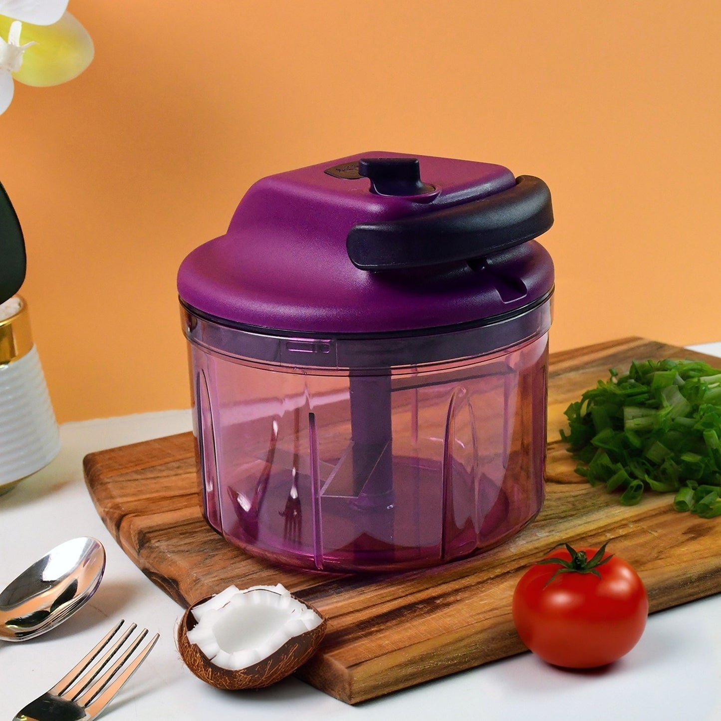 manual vegetable chopper 1000 ml with stainless steel blades