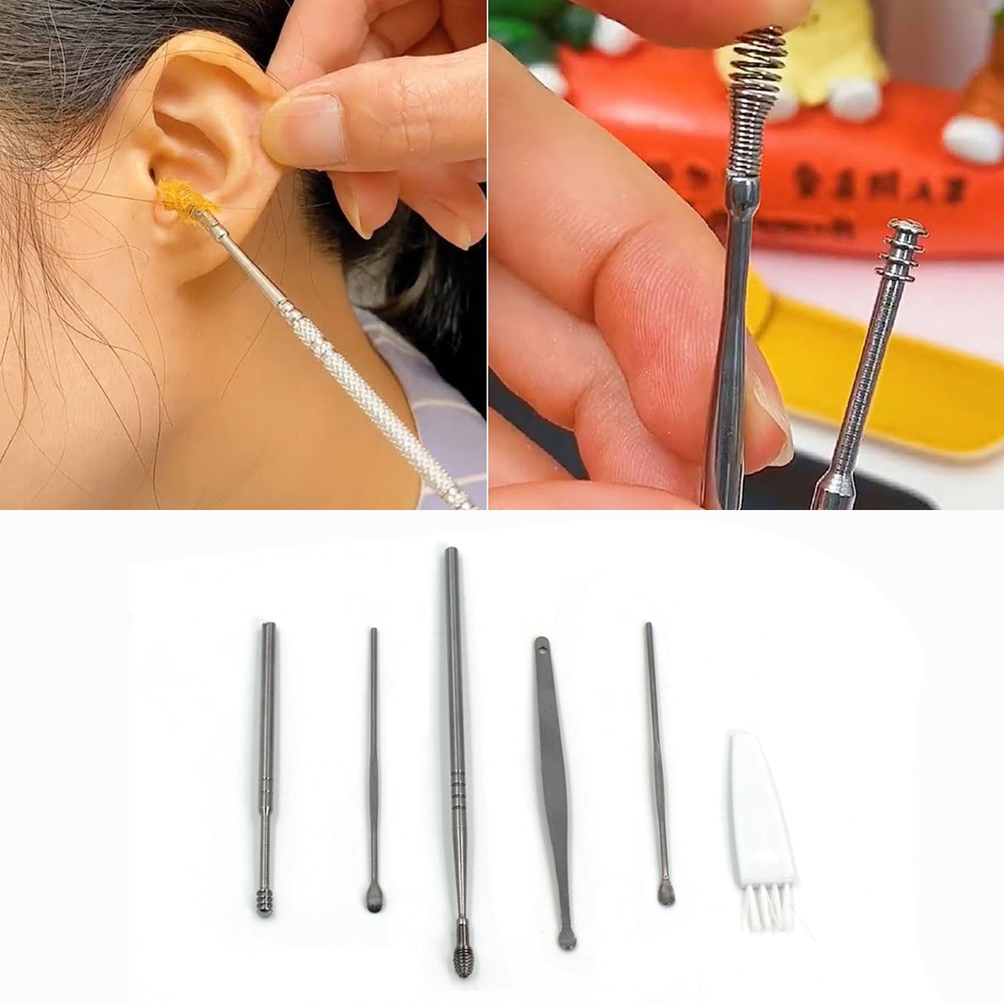 stainless steel earwax removal kit ear cleansing pack of 6