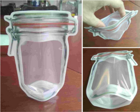 plastic food storage jar 500ml with airtight zipper seal