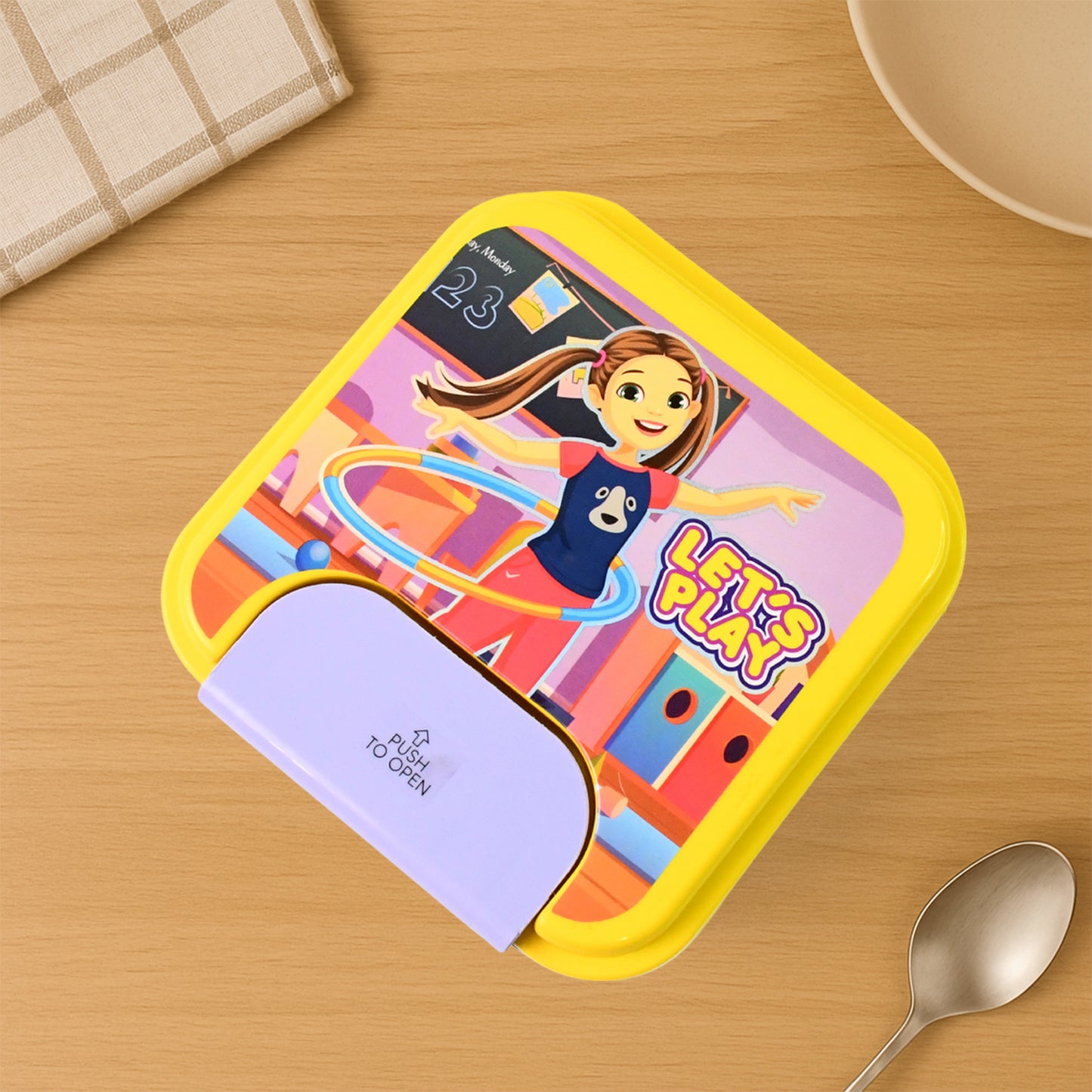 lunch box set with small inner container 15 cm for kids