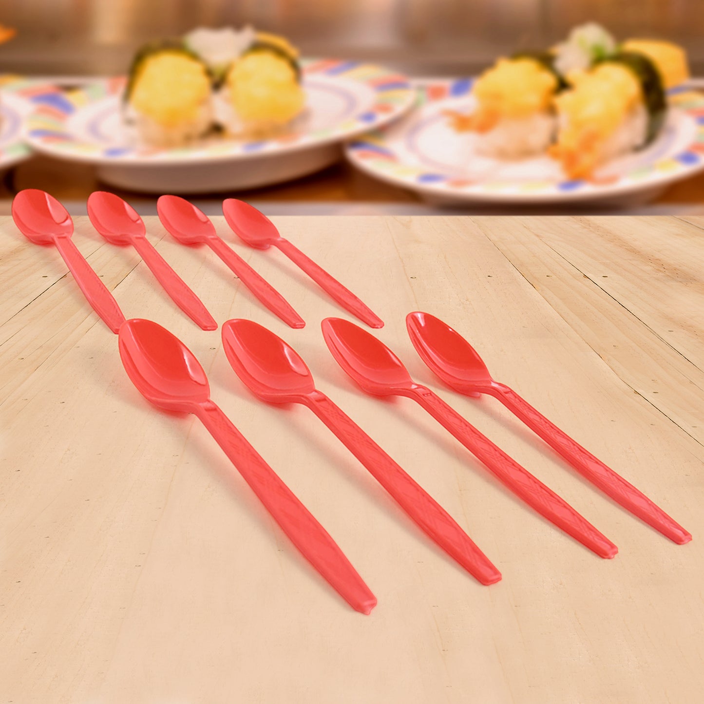 reusable plastic spoons pack of 8 for home dining food-grade polypropylene