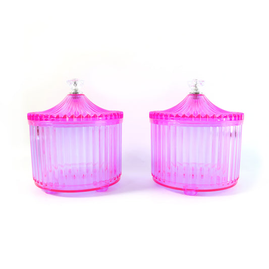 Plastic Luxury Transparent Dry Fruit Storage Jars  (2 Pc)