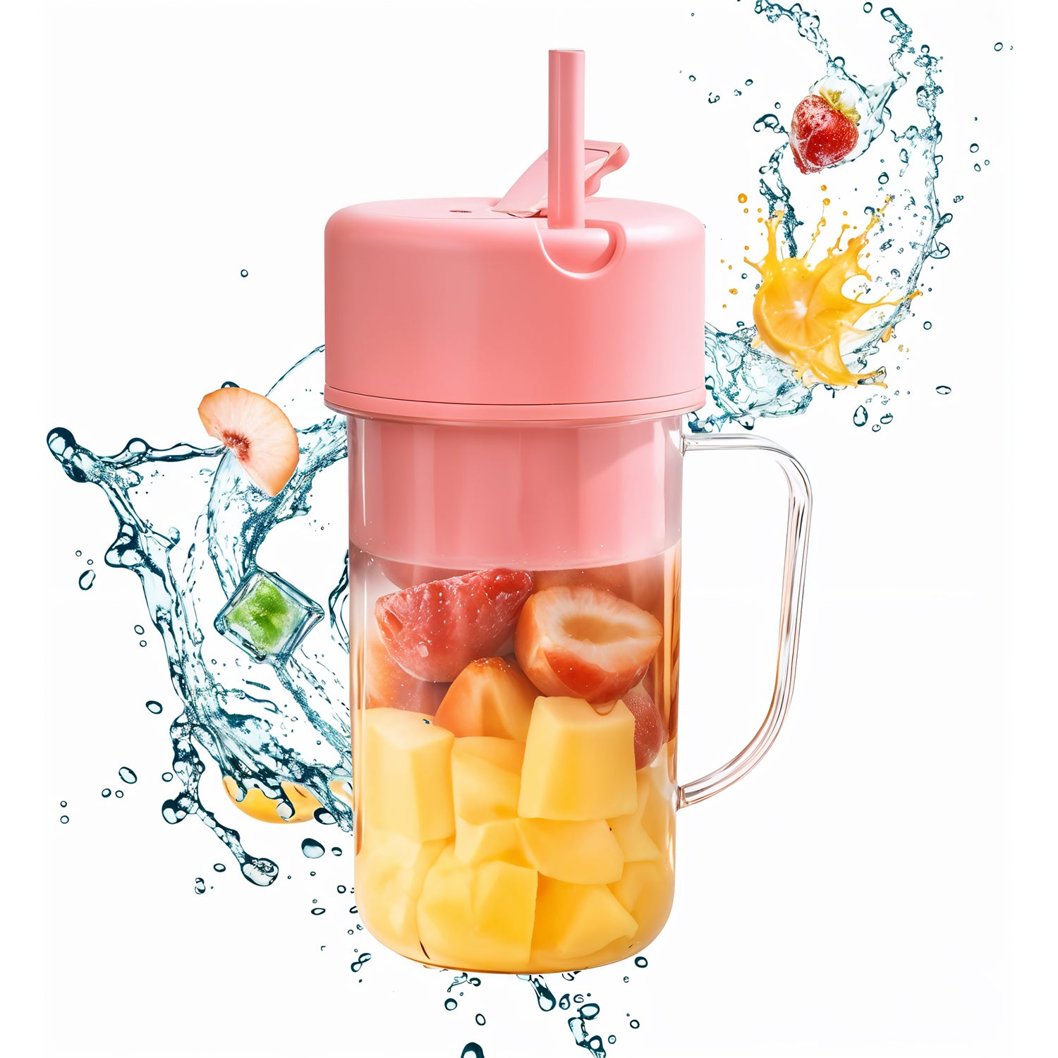 portable crusher juicer with 420 ml capacity and usb rechargeable