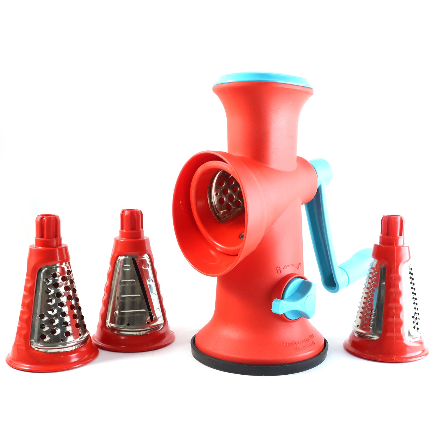 rotary grater with interchangeable blades for kitchen prep