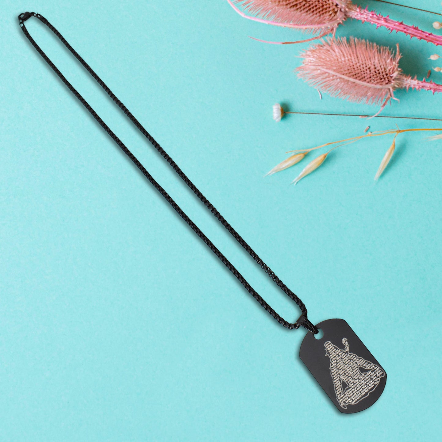 stainless steel spiritual locket with chain 27 cm pack of 1