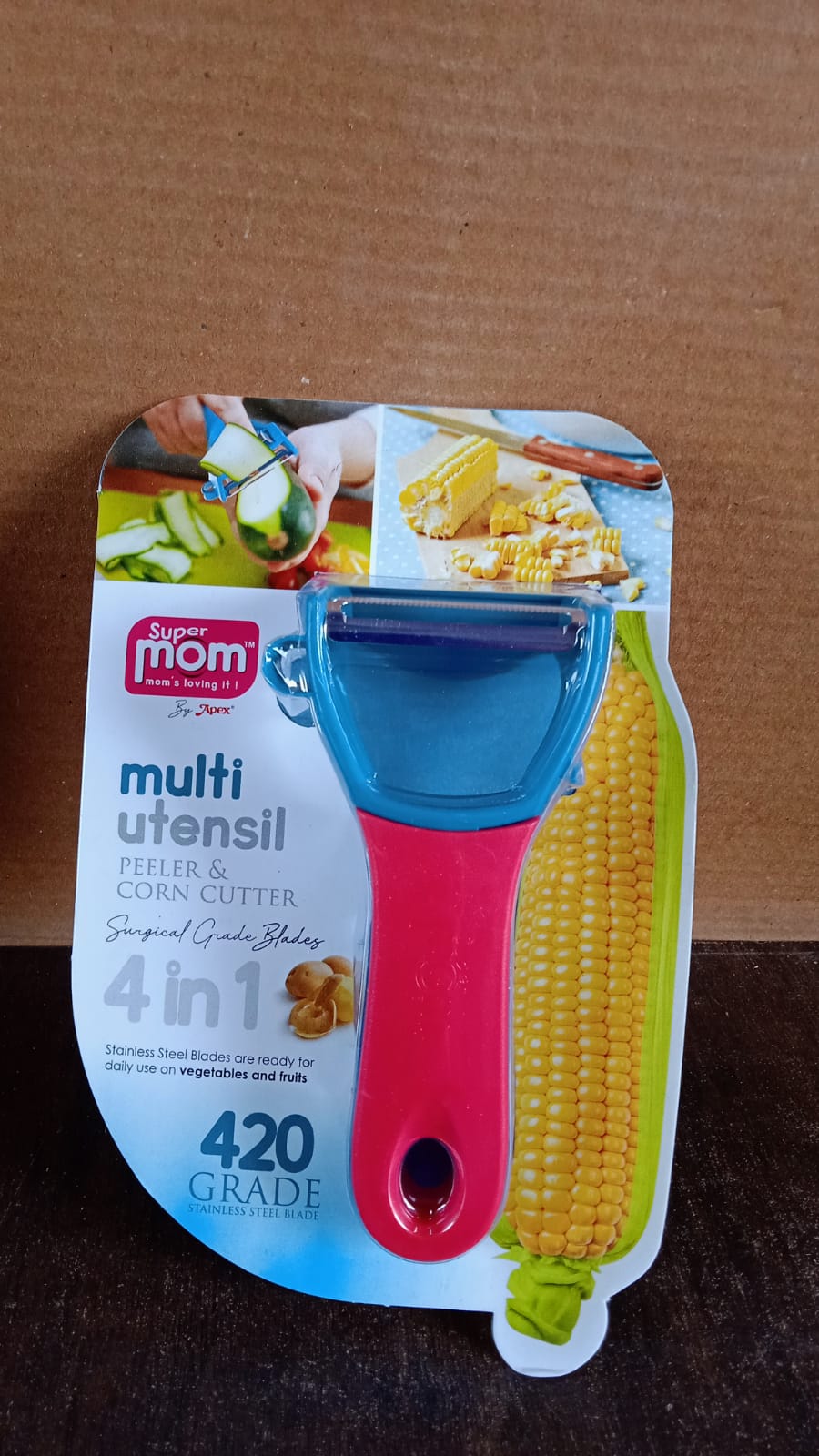 4-in-1 multi-functional vegetable fruit peeler with stainless steel blades pack of 1